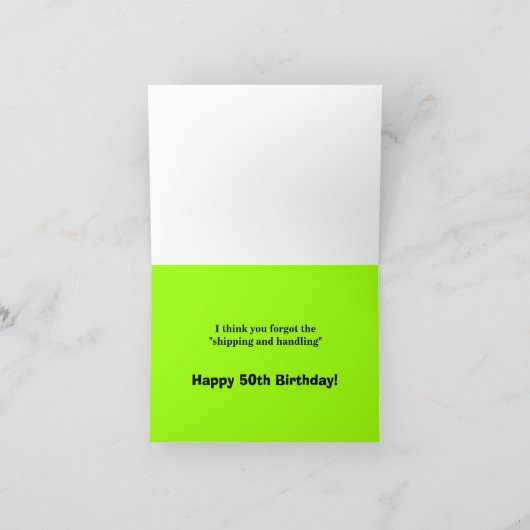 50おもしろい番目の誕生日グリーティングカード カード (内部)