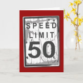 50おもしろい番目の誕生日スピードリミットカード カード (黄色い花)