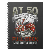 50おもしろい番目の誕生日トランプのポーカープレーヤーカード賭博 ノートブック (正面)
