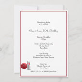 50おもしろい番目の誕生日ヴィンテージピンアップガールボーリング 招待状 (裏面)