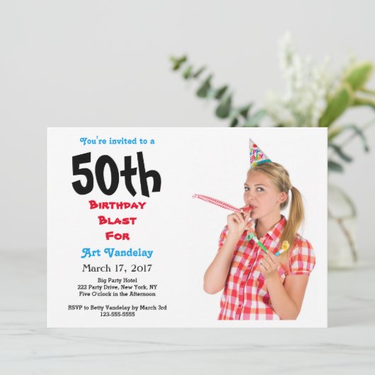 50おもしろい番目の誕生日 招待状 (スタンド正面)