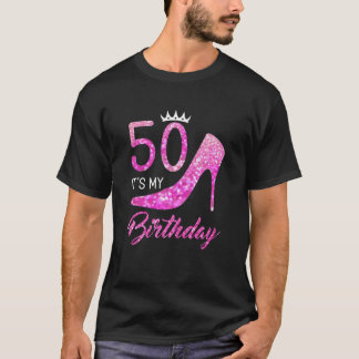50おもしろい私の誕生日50番目のStiletto Crown Fift Tシャツ