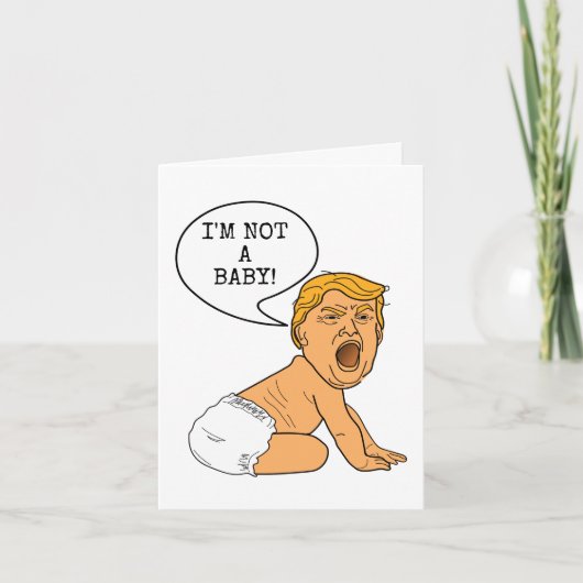 50おもしろい誕生日ドナルド・トランプ私はベビーではない！ シーズンカード (正面)