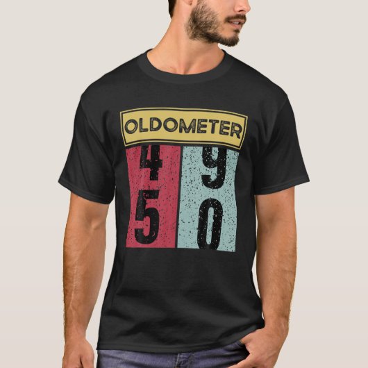 50おもしろい誕生日回転計50歳デザイン Tシャツ (正面)