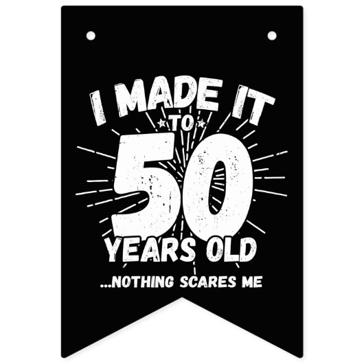 50おもしろい誕生日引用文皮肉50歳 バンティングフラッグ (第1の旗)