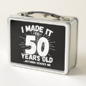50おもしろい誕生日引用文皮肉50歳 メタルランチボックス (裏面)