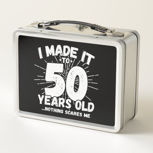 50おもしろい誕生日引用文皮肉50歳 メタルランチボックス (裏面)