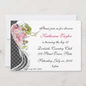 50おもしろい誕生日招待状、ヴィンテージピンクローズ 招待状 (裏面)