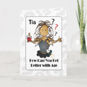 50おもしろい誕生日甘い民族女性マンガ カード (正面)