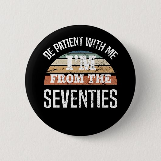 50おもしろい誕生日私は70年代の 缶バッジ (正面)