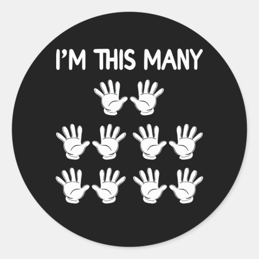 50おもしろい誕生日50歳のこの多くの手 ラウンドシール (正面)