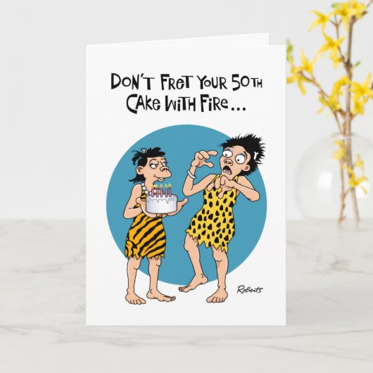 50おもしろい誕生日 カード (黄色い花)