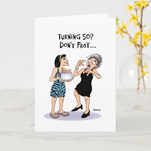 50おもしろい誕生日 カード (黄色い花)