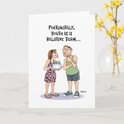 50おもしろい誕生日 カード (黄色い花)