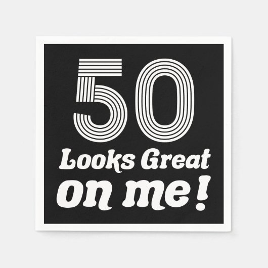 50おもしろい誕生日 スタンダードカクテルナプキン (正面)