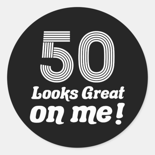 50おもしろい誕生日 ラウンドシール (正面)