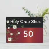 50おもしろい誕生日、白い花、招待状 招待状 (スタンド正面)