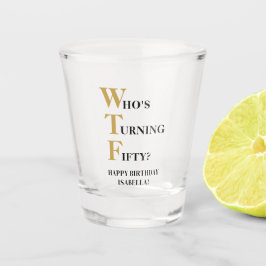 50おもしろい誕生日WTFブラックユーモアのある金ゴールド ショットグラス