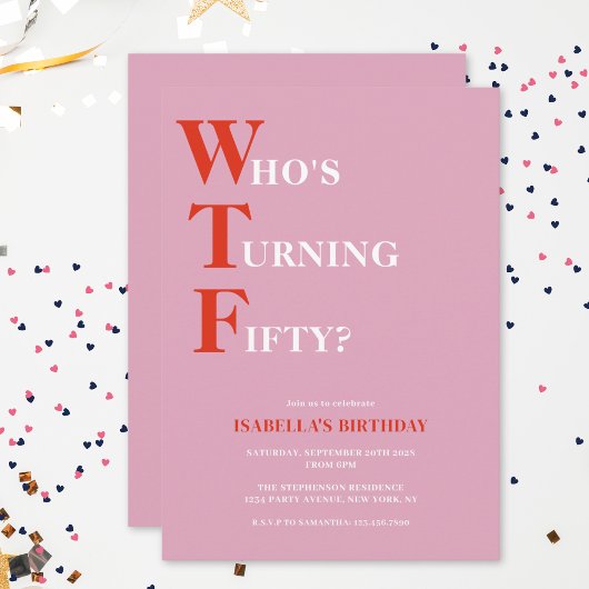 50おもしろい誕生日WTF ユーモアのある 招待状