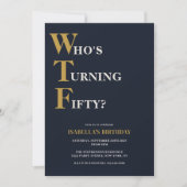 50おもしろい誕生日WTF ユーモアのある 招待状 (正面)