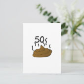 50おもしろい Stinks第50回誕生日デザイン ポストカード (スタンド正面)