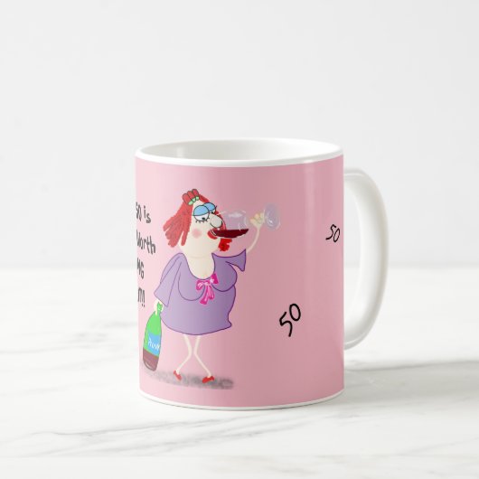 50おもしろいMUG – 周りにウィンキングする価値がある! コーヒーマグカップ (正面右)