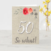 50おもしろいSo 50番目のフローラ誕生日 カード (黄色い花)