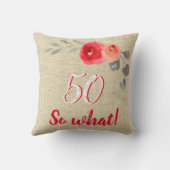 50おもしろいSo 50番目の誕生日フローラ クッション (裏面)