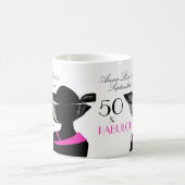 50およびすばらしいアールデコのエレガントな第50誕生日 コーヒーマグカップ (中央)