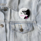 50およびすばらしいアールデコのエレガントな第50誕生日 缶バッジ (インサイチュ)