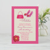 50およびすばらしいファッションの誕生日の招待状 招待状 (スタンド正面)