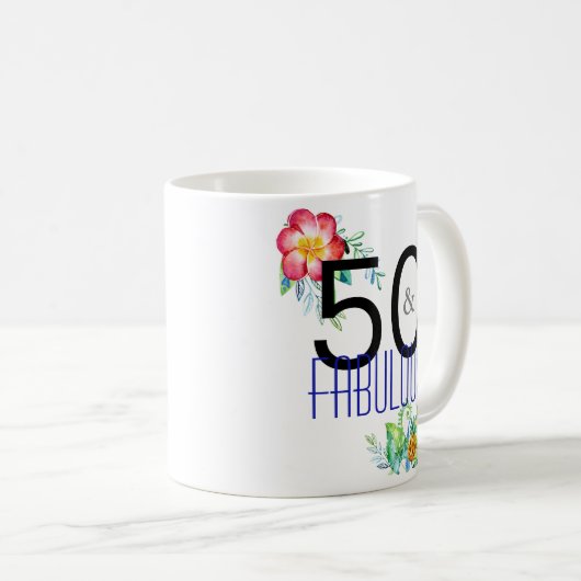 50およびすばらしい熱帯第50誕生日 コーヒーマグカップ (正面右)