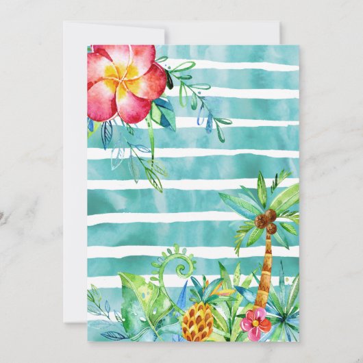 50およびすばらしい熱帯花の誕生会 招待状 (裏面)