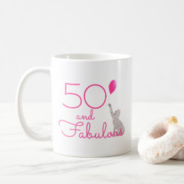 50およびすばらしい猫好きの第50誕生日プレゼントのマグ コーヒーマグカップ
