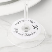 50およびすばらしい第50マイル標石の誕生日 ワイングラスタグ (クローズアップ)