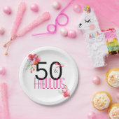 50およびすばらしい第50誕生会の紙皿 ペーパープレート (パーティー)