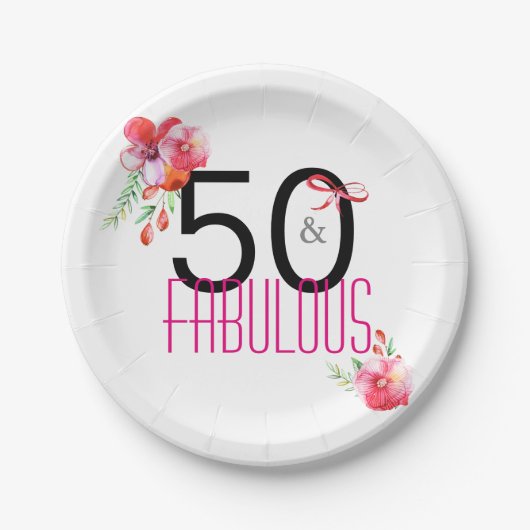 50およびすばらしい第50誕生会の紙皿 ペーパープレート (正面)