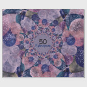 50およびすばらしい紫色は誕生日を風船のようにふくらませます ラッピングペーパー (フラット)