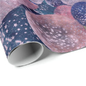 50およびすばらしい紫色は誕生日を風船のようにふくらませます ラッピングペーパー (ロールコーナー)