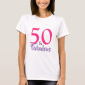 "50およびすばらしい"スタイリッシュな第50誕生日のタイポグラフィ Tシャツ (正面)