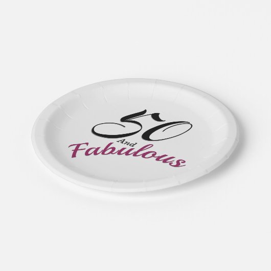 50およびすばらしい。 誕生会の紙ナプキン ペーパープレート (アングル)