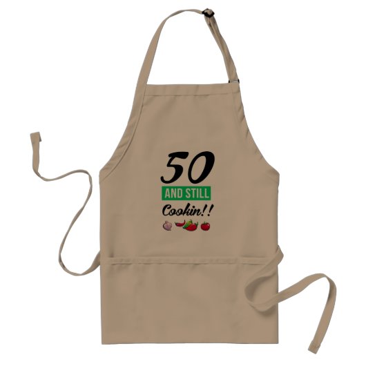 50およびまだcookin スタンダードエプロン (正面)