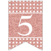 50および完璧なバラ金ゴールドグリッターホワイト誕生日 バンティングフラッグ (第3の旗)