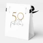 50および完璧な金ゴールドGLACKおよびホワイトスクリプト誕生日 フェイバーボックス (裏面サイド)