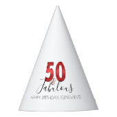 50および|のカジノのベガスのすばらしい誕生日 パーティーハット (正面)