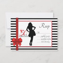 50およびFABUOUS 50th誕生日応答カード 出欠カード