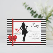 50およびFABUOUS 50th誕生日応答カード 出欠カード (スタンド正面)