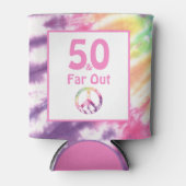 50およびFar Out Groovyカッコいい絞り染め50誕生日 缶クーラー (正面)