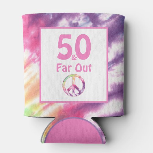 50およびFar Out Groovyカッコいい絞り染め50誕生日 缶クーラー (裏面)