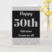 50かわいらしパーソナライズされた歳の誕生日カード カード (黄色い花)